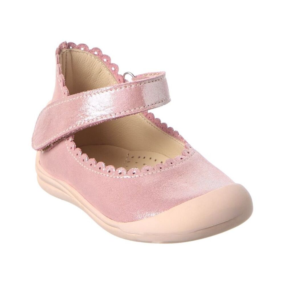 Elephantito Scalloped Leather Mary Jane, Pink